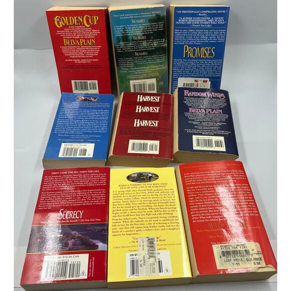 Romance Paperback Book Lot 10 Belva Plain Historical Southern Secrecy Golden Cup - Picture 4 of 4